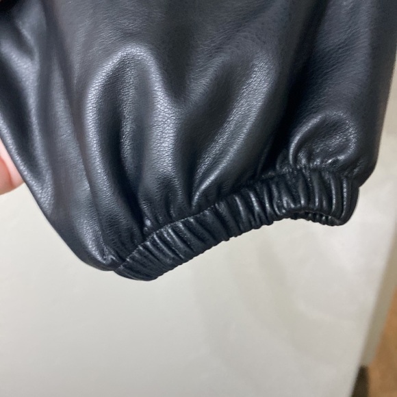 Fabletics black vegan leather hoodie size small. NWT. - Picture 4 of 13